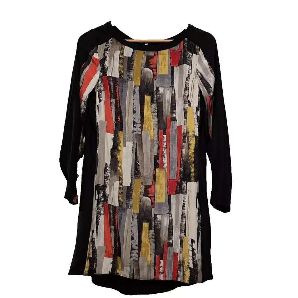 ALICE & TRIXIE Womens Bright Geometric/Abstract 100% Silk Dress Sz S